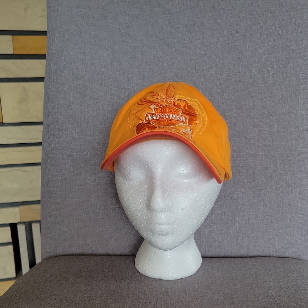 Harley-Davidson Hat, Orange, O/S, EUC